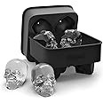 3D Skull Ice Mold Tray, Super Flexible High Grade Silicone Ice Cube Molds for Whiskey, Cocktails, Beverages, Iced Tea & Coffe
