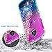 Moto Z2 Play Case with [Full Coverage Tempered Glass Screen Protector], NageBee Quicksand Liquid Floating Glitter Flowing Bling Diamond Case For Motorola Moto Z Play (2nd Generation) - Purple/Blue