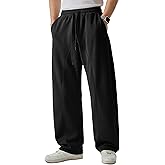 JMIERR Men's Casual Baggy Pants Wide Leg Travel Pants Streetwear Joggers with Pockets
