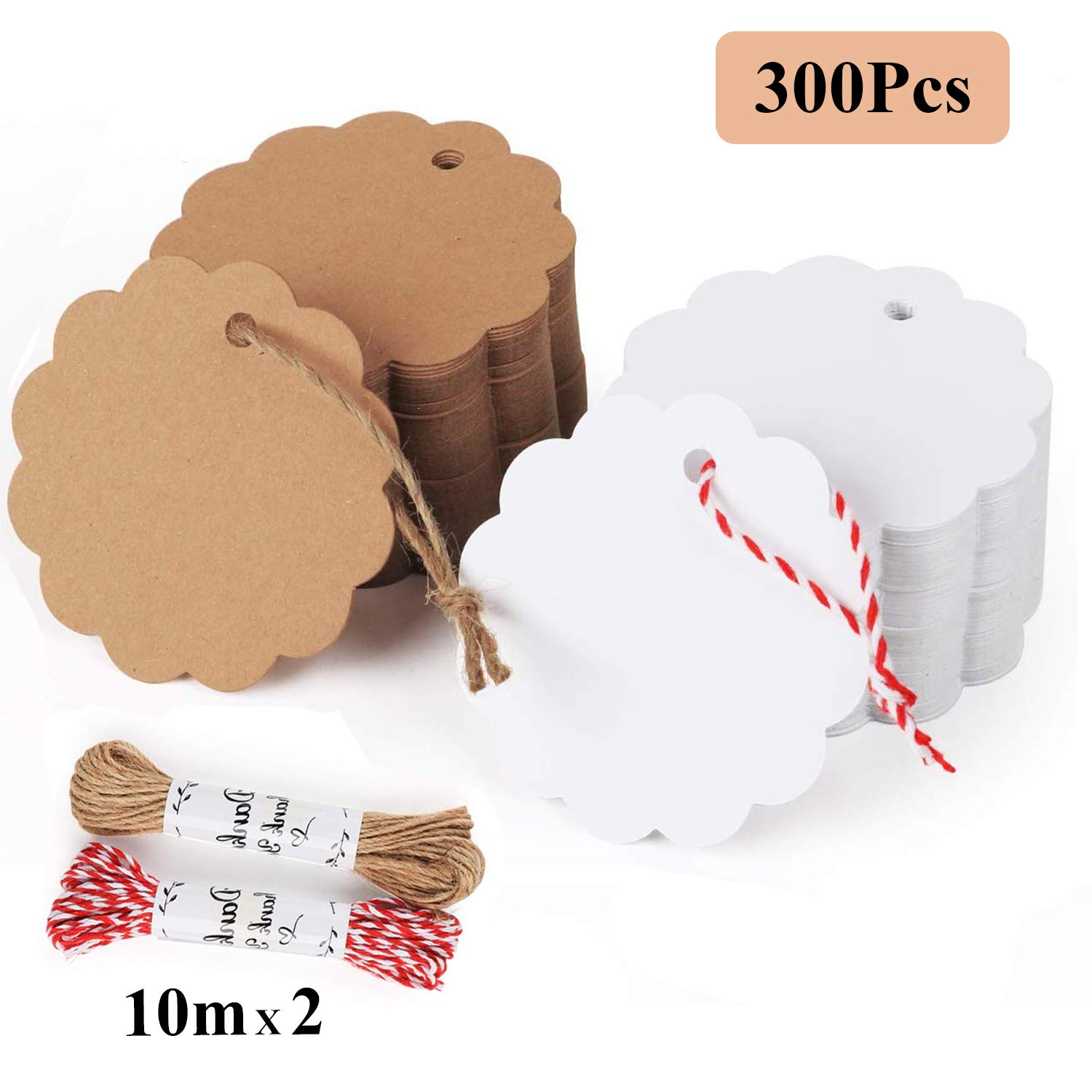 100 etichette regalo in carta kraft con corda da 10 , etichette da appendere in carta kraft
