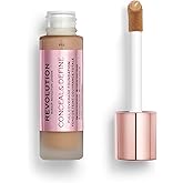 Revolution, Conceal & Define Foundation, Full Coverage, Long-Lasting Matte Finish, Vegan & Cruelty-Free, F12 Medium to Dark Skin Tones, 0.8 fl oz