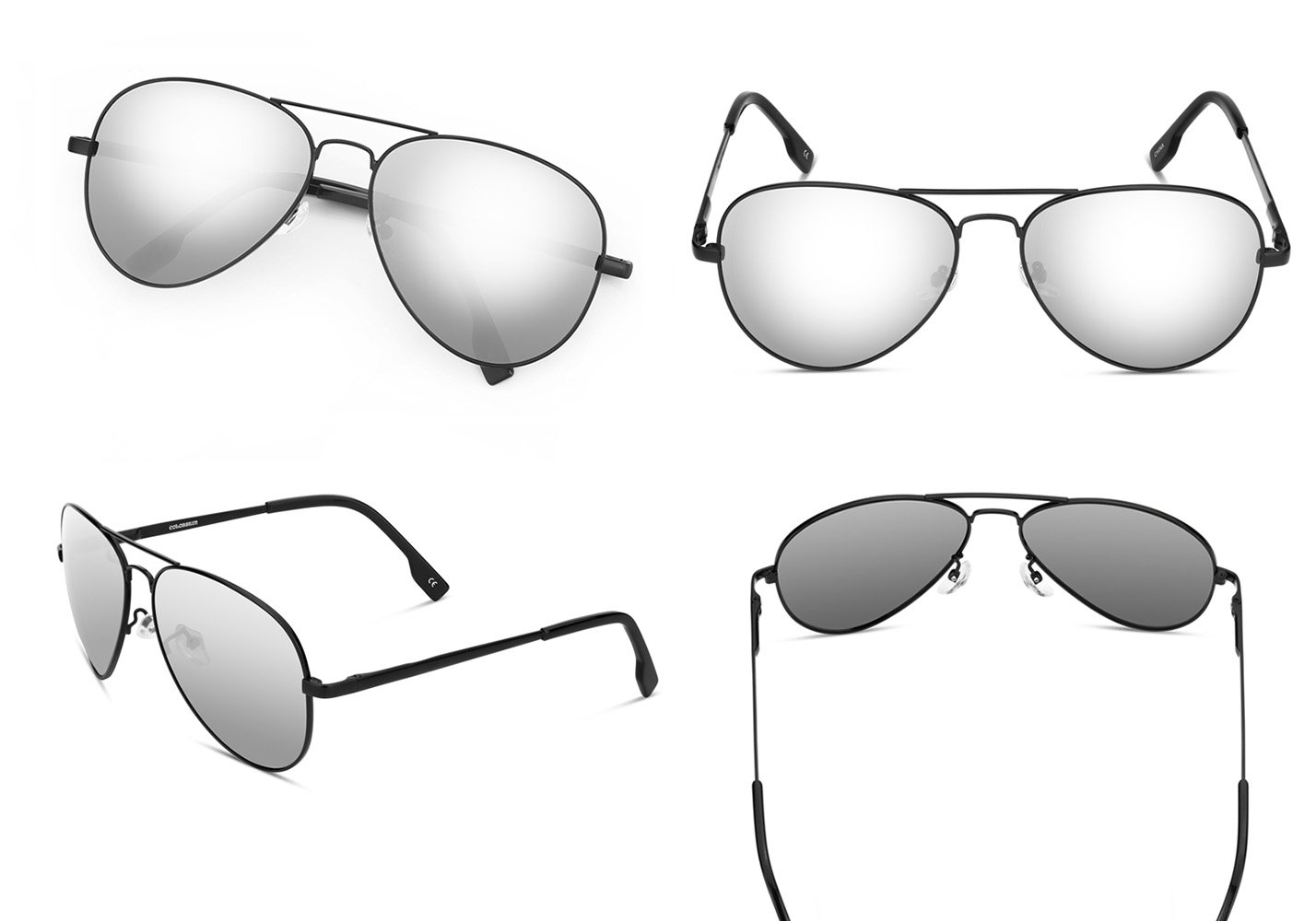 Mens Sunglasses Aviator, Polarized, Anti - UV, Metal Frame, Driving Fishing Mirrored Lens Sun Glasses