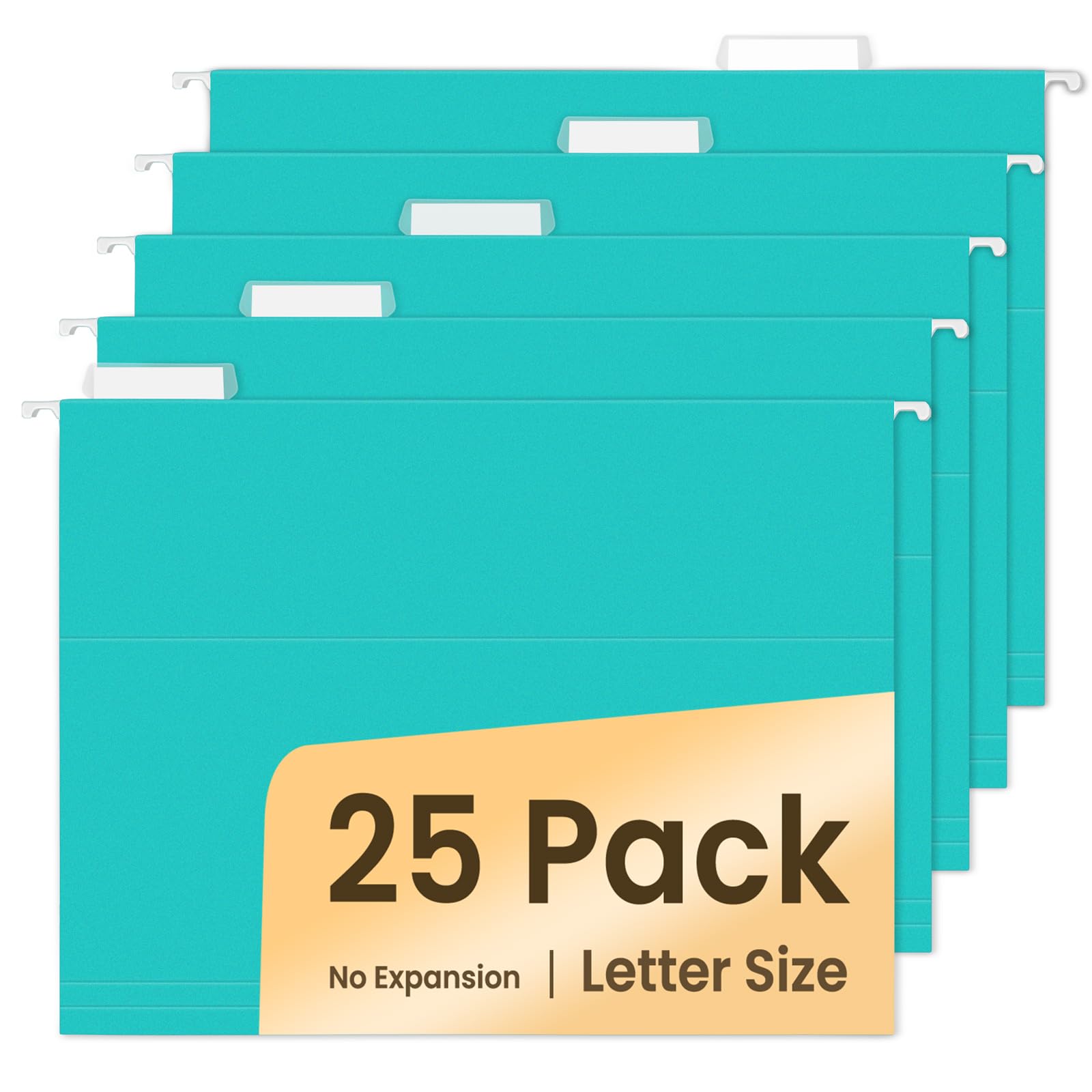 SUNEE Hanging File Folders Teal, 25 Pack Letter Size File Folders with 1/5-cut Tabs, Stay Organized for Your Home and Office Bulk File and Documents