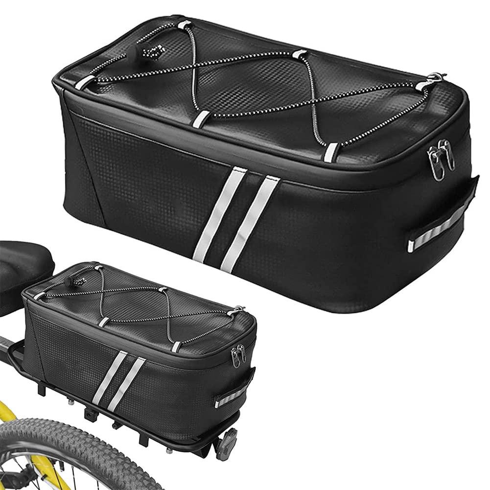 Bicycle Pannier Rack Bag, Cycle Accessories with Reflective Strips and Waterproof Zip for Bicycle Transport Items (8L)