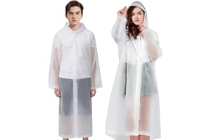 Trenovo Rain Ponchos for Adults Reusable, Rain Coat for Women or Men Waterproof, Rain Jacket Emergency with Hood