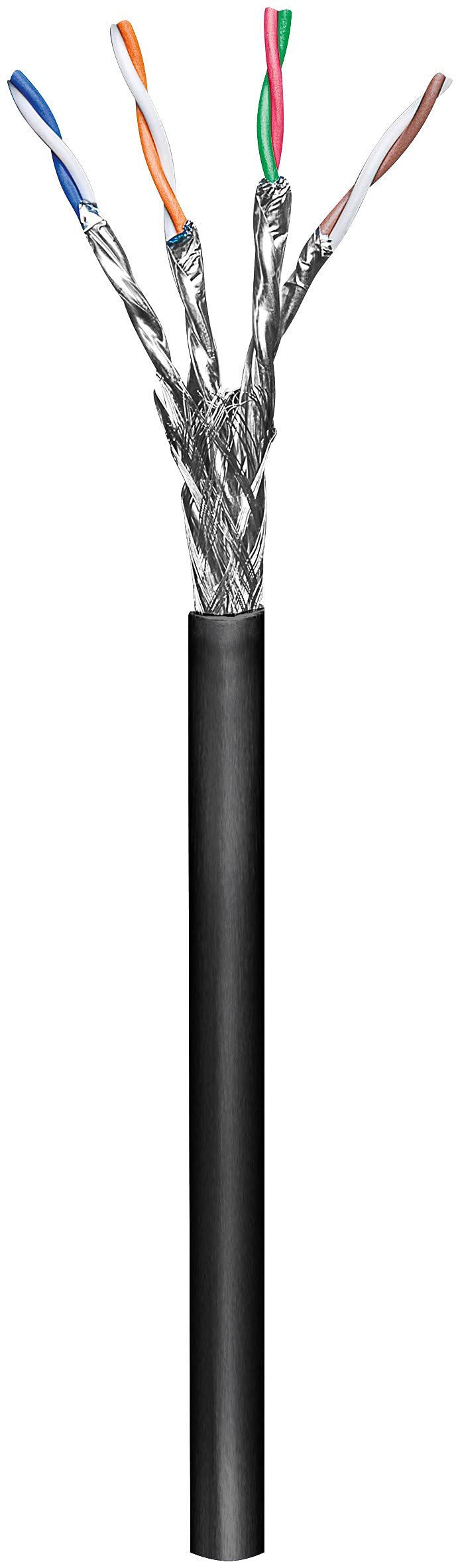 Goobay 57195 CAT 6 Outdoor Network Cable, S/FTP (PiMF), Black, 100m Cable Length