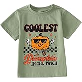 MODNTOGA Toddler Halloween Outfit Baby Boy Girl Coolest Pumpkin Graphic T-Shirt Crewneck Spooky Shirt Pullover Fall Clothes