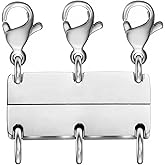 Layering Magnetic Necklace Clasp,18 K Gold and Silver Separator for Stackable Necklaces