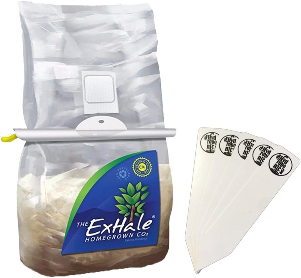 ExHale Homegrown CO2 Bag Homegrown with Hanger for Grow Rooms & Tents + Stakes