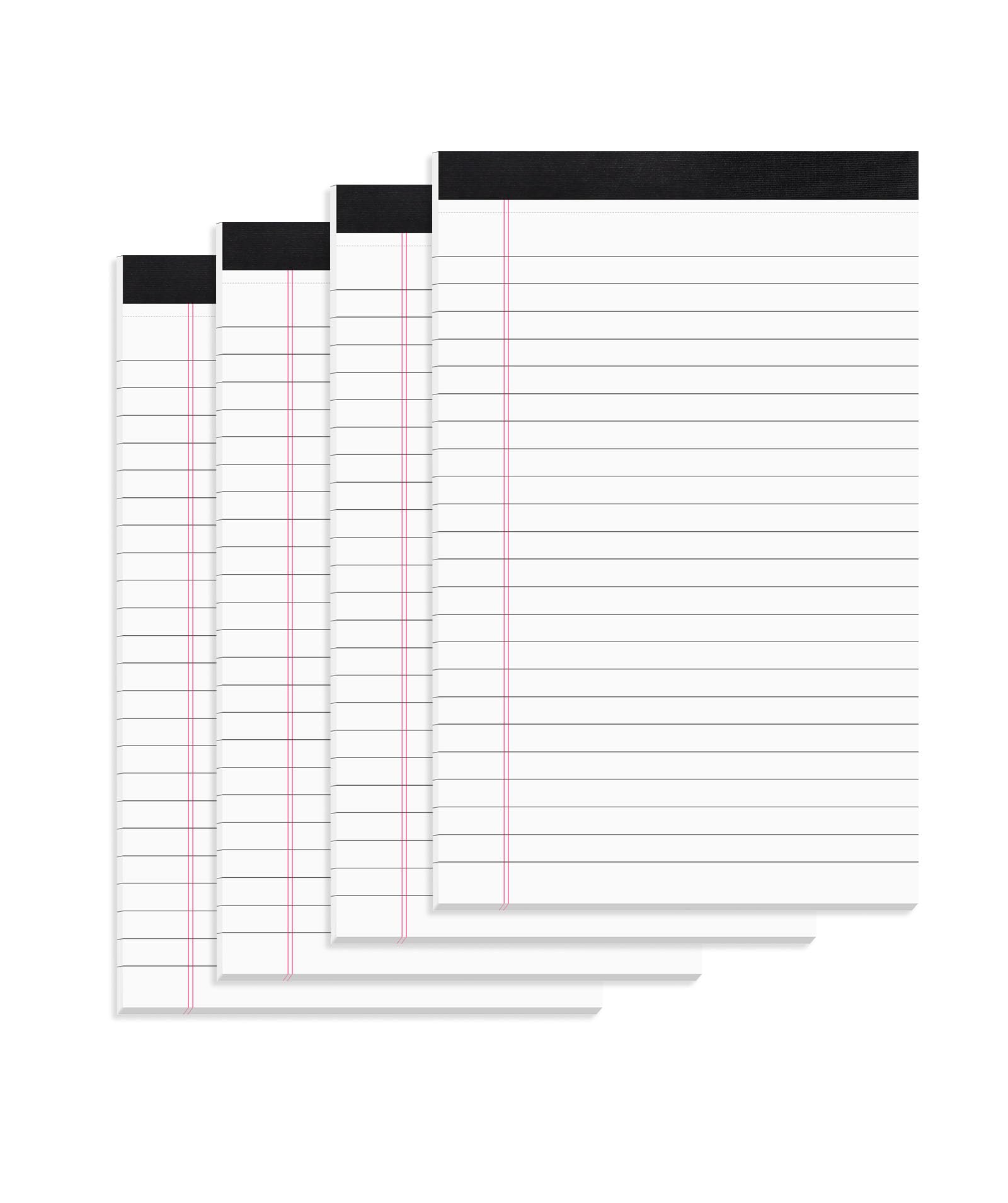 DIYASY 4 Pack A5 Legal Pads, 50 Sheets Ruled Refill Pads, 60gsm Lined Writing Notepads for School Office and Home(5" x 8")