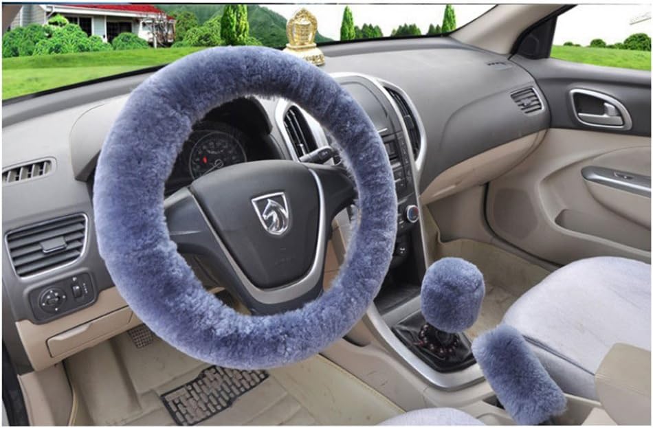 Ducklingup Winter Warm Faux Wool Steering Wheel Cover Car Wheel Protector