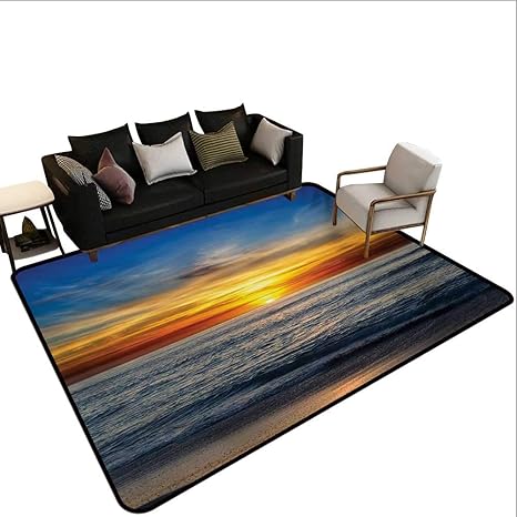 Amazon Com Non Slip Floor Mat Sunset Over Pacific Ocean From La