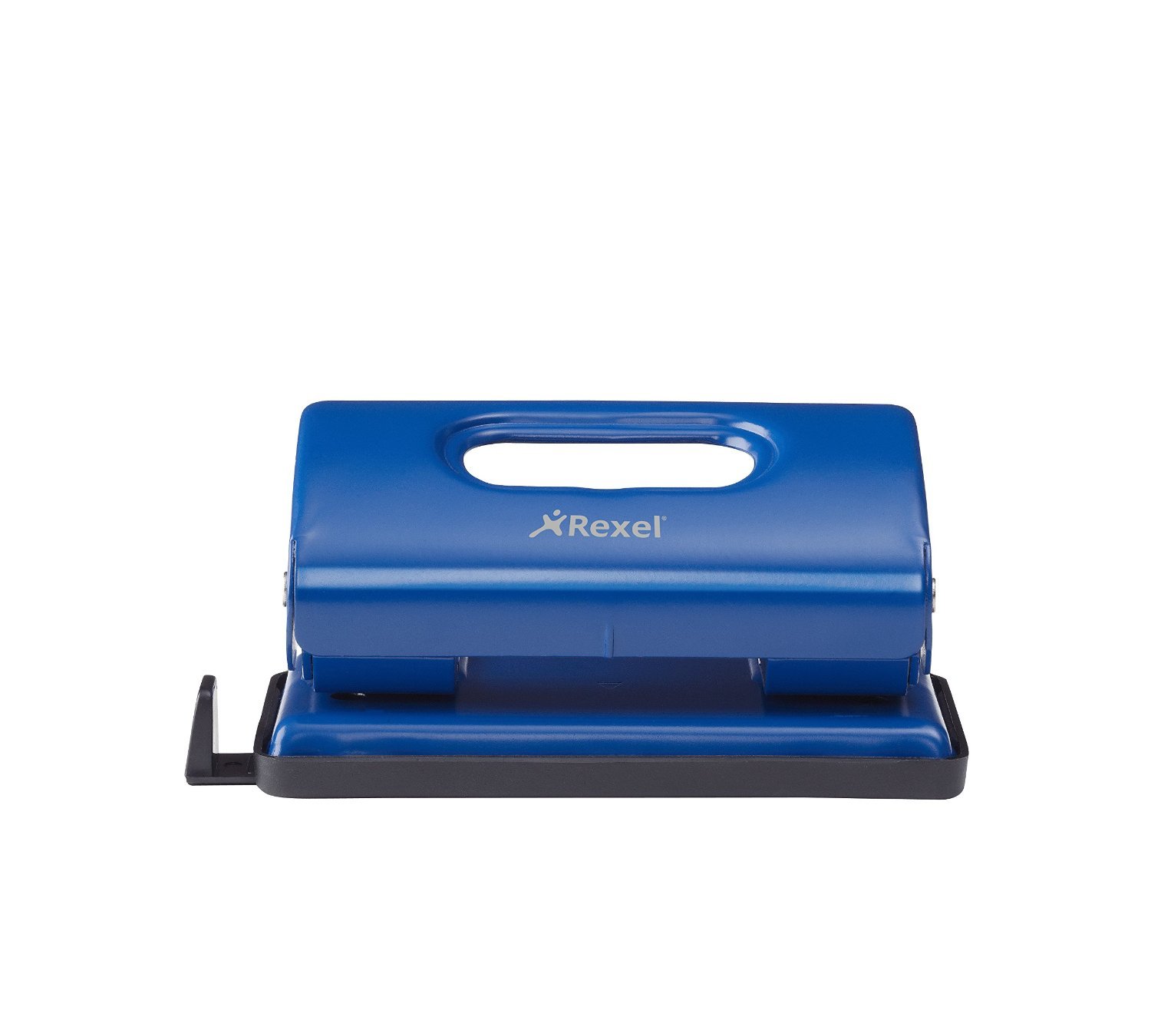 Rexel Value 210 2 Hole Punch, 10 Sheet Capacity, Adjustable Guide Bar, Metal, Blue, 2100758