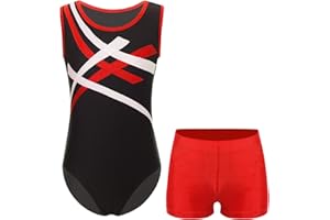 Yeahdor Kids Boys Gymnastics Leotard Sleeveless Sports Tank Bodysuit Top with Shorts Set Ballet Dance Unitards