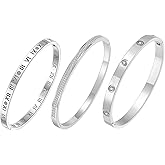 Jarlinwel 14K Gold Plated Bracelet Set for Women Love Friendship Bangle with Cubic Zirconia Stones Stainless Steel Bracelet Best Gifts for Women