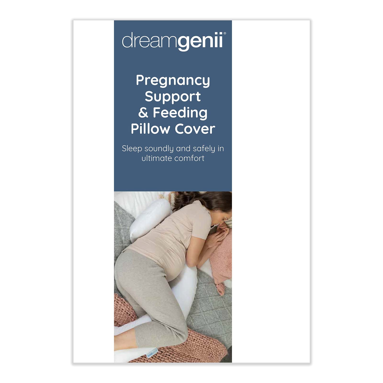 dreamgenii Pregnancy Support and Feeding Pillow Spare Cover - White Cotton Jersey
