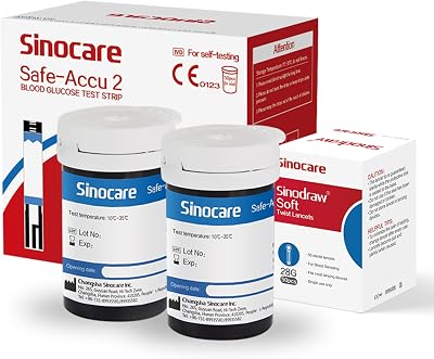 Sinocare Safe Accu2 Blood Sugar Test Strips 50pcs Diabetes Monitor