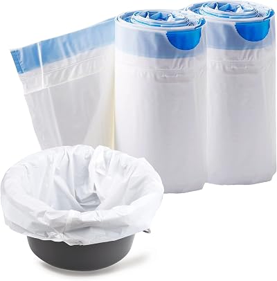 Waylyee Disposable Commode Liner 40 Pack Universal Portable Bags for Bedside
