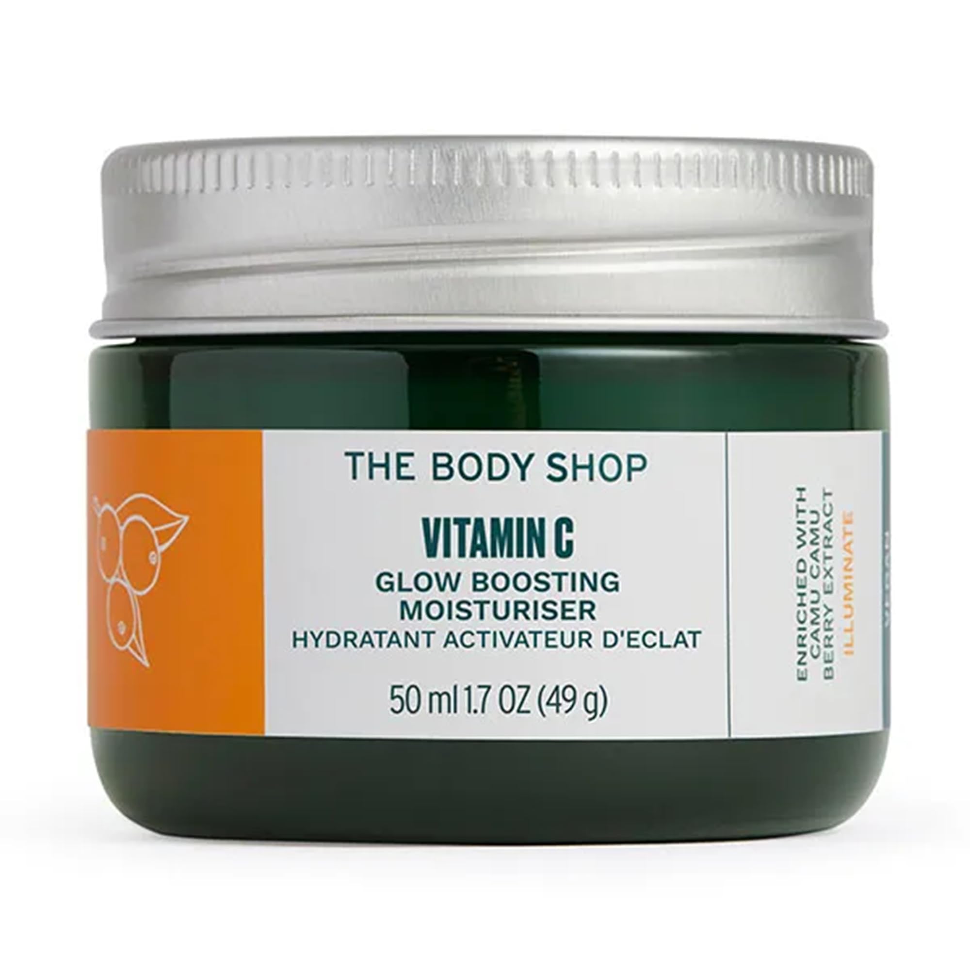 The Body Shop Vitamin C Glow Boosting Moisturiser (1x 50ml), Hydrating Face Moisturiser for Women, Water-Based Moisturizer with Vitamin C & Hyaluronic Acid, Face Cream for Radiant-Looking Skin