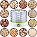 PowCube HKHL1H2 Dehydrator Fruit Dryer Machine Electric 5 Tier Food Preserver with Adjustable Temperature & Digital Timer, 304251283mm, White