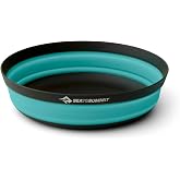 Sea to Summit Frontier Collapsible Bowl, Large, Aqua Sea Blue | Lightweight collapsible camp bowl folds to under 2 centimeters for ultralight backpacking and space-conscious adventures
