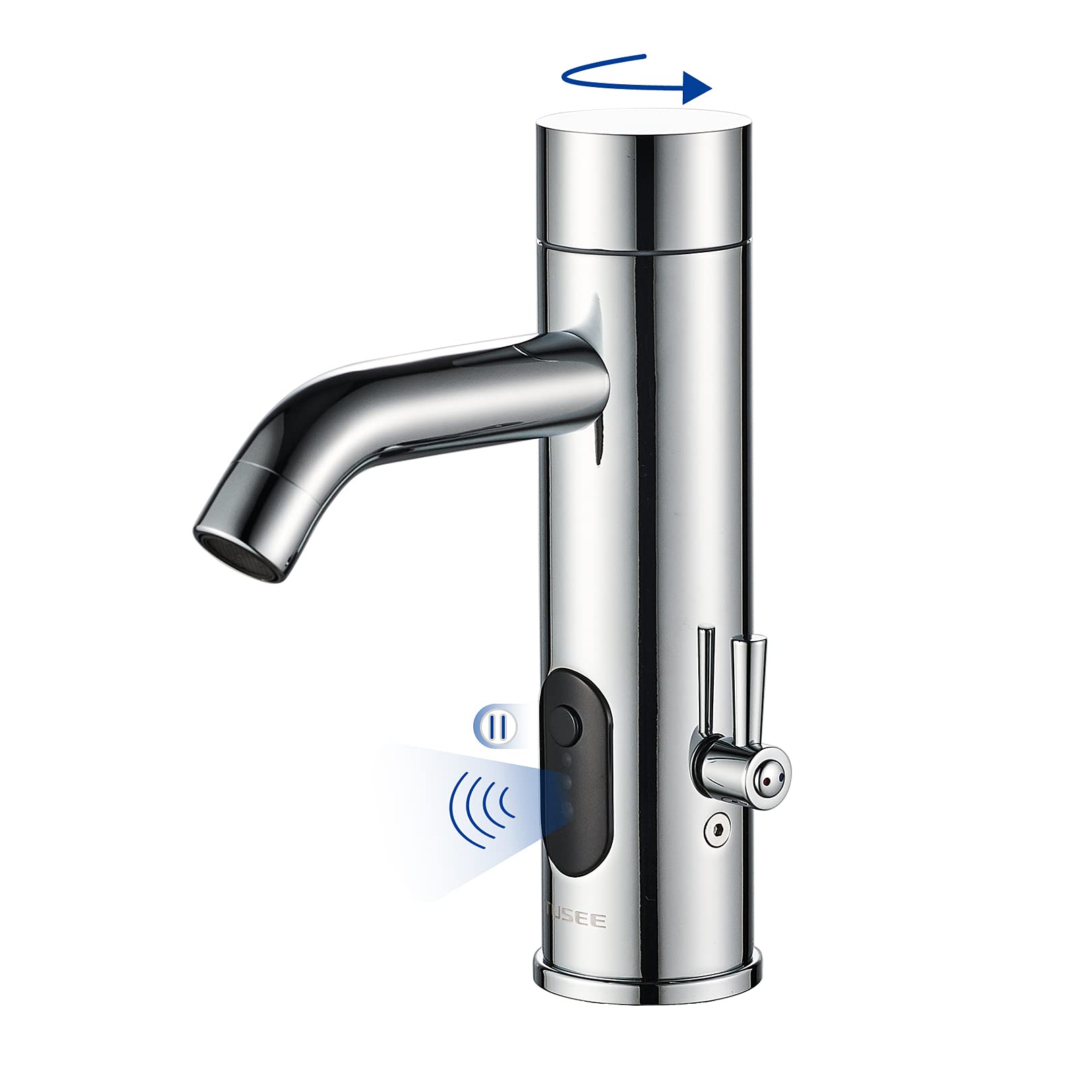 Photo 1 of TUSEE Manual and Automatic Faucet, Touchless Bathroom Faucet with One Temperature Control Rod, Chrome, TS-5303C