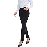 ZTN Women's Stretchy Straight Leg 26.8" Dress Yoga Pants with Pockets for Work Casual