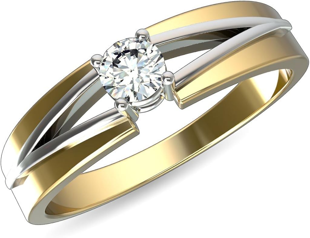 JewelsForum Men's 14Kt Yellow Gold Hi I1/I2 0.14 Carats Round Cut