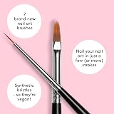 MYLEE Artiste Nail Brush Kit 3pc Gel Nail Art Polish Application Oval Angled view 3