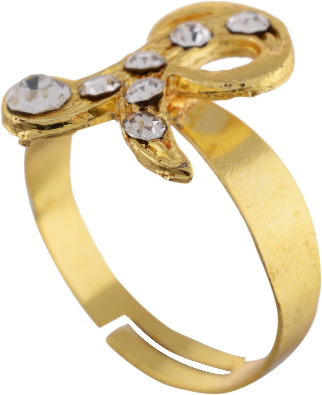 Modish Look Brass and Diamond Adjustable Ring for Women & Girls
