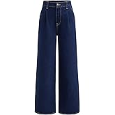 CIDER Jeans for Women High Waist Wide Leg Jeans Straight Leg Trousers Baggy Denim Pants with Pocket Oversized