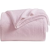 KMUSET Fleece Blanket Throw Size Pink Lightweight Super Soft Cozy Luxury Bed Blanket Microfiber