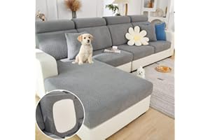 Jejiakell Universal Wear-Resistant Sofa Cover, 360° Sofa Cushions Cover Tear Stain Resistant Slipcover High Stretch Elastic & Anti-Slip Spandex Protector (B Starlink - Premium Grey, Back Cover)