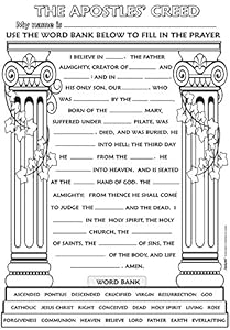 Amazon.com: Childrens Religious Coloring Posters (The Apostles Creed ...