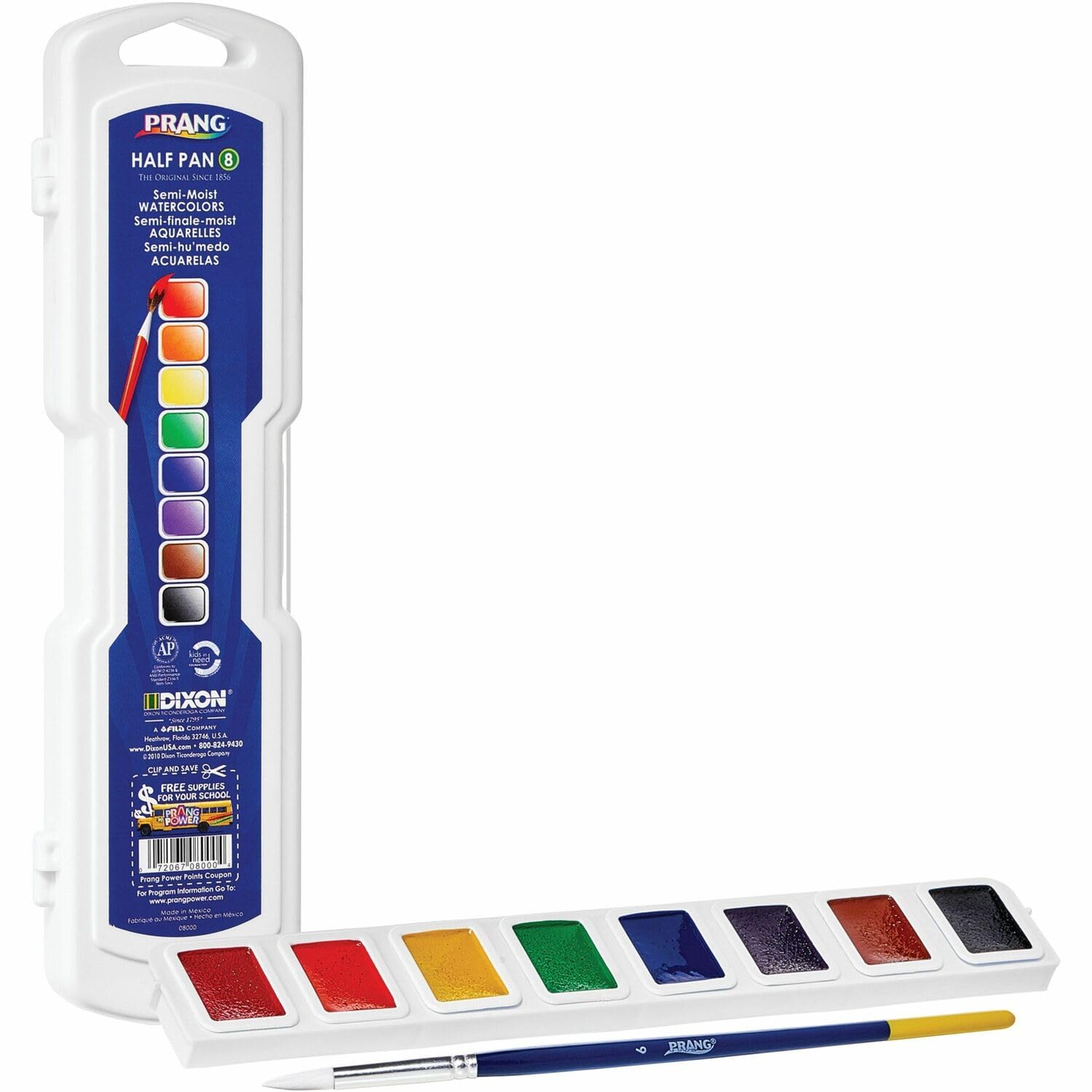 Photo 1 of Prang Professional Watercolors, 8 Assorted Colors, Rectangular PAN Palette Tray