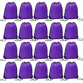 CODOBON 20 Pcs Drawstring Backpack Bulk Draw String Bags Cinch Polyester Bag for Gym Sport, Purple