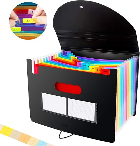 Trieur Accordéon A4 24 Poches – Organisateur De Documents Extensible – Range-Documents Bureau & Voyage Avec Index
