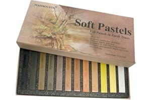 MAIMOUFIN 12-Pack Earth Tone Square Soft Pastels Water-Soluble Blendable Artist Drawing Pastels Set for Artists & Hobbyists Drawing, Painting & Sketching (Brown)