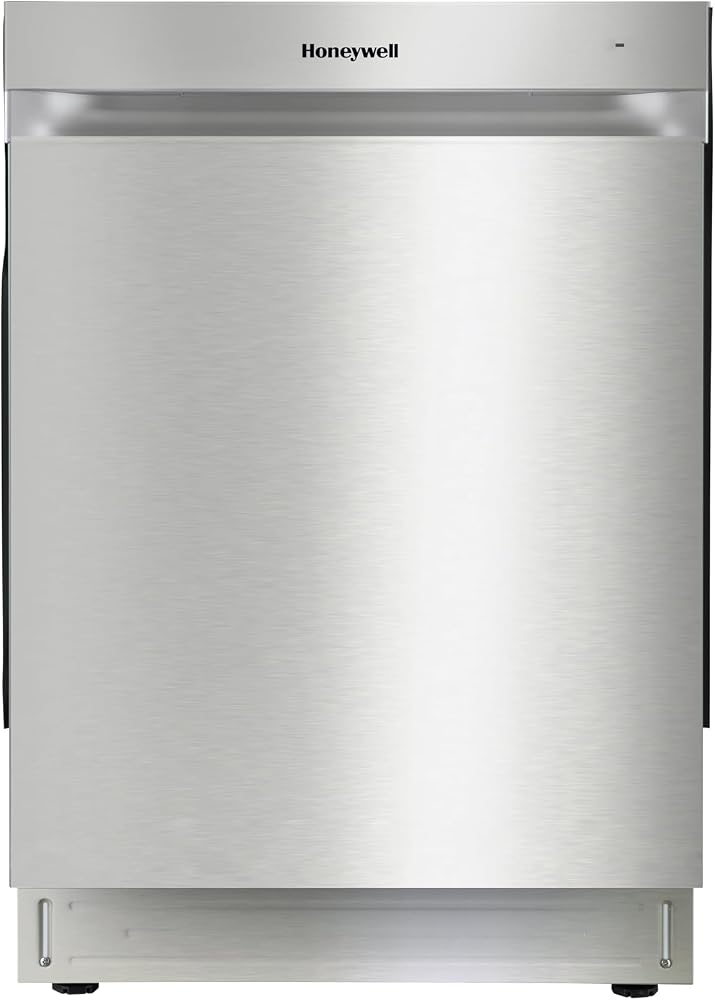Honeywell 24 Inch Dishwasher with 12 Place settings, 7 Washing Cycles, Stainless Steel and Plastic Tub, UL/Energy Star- Stain