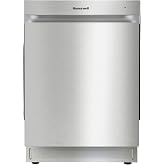 Honeywell 24 Inch Dishwasher with 12 Place settings, 7 Washing Cycles, Stainless Steel and Plastic Tub, UL/Energy Star- Stainless Steel