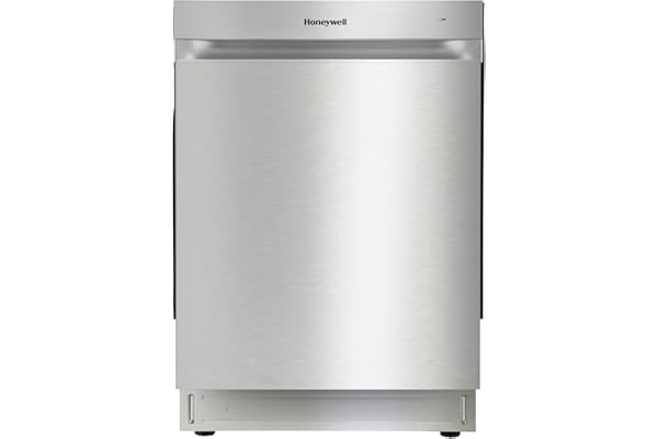 Honeywell 24 Inch Dishwasher with 12 Place settings, 7 Washing Cycles, Stainless Steel and Plastic Tub, UL/Energy Star- Stainless Steel