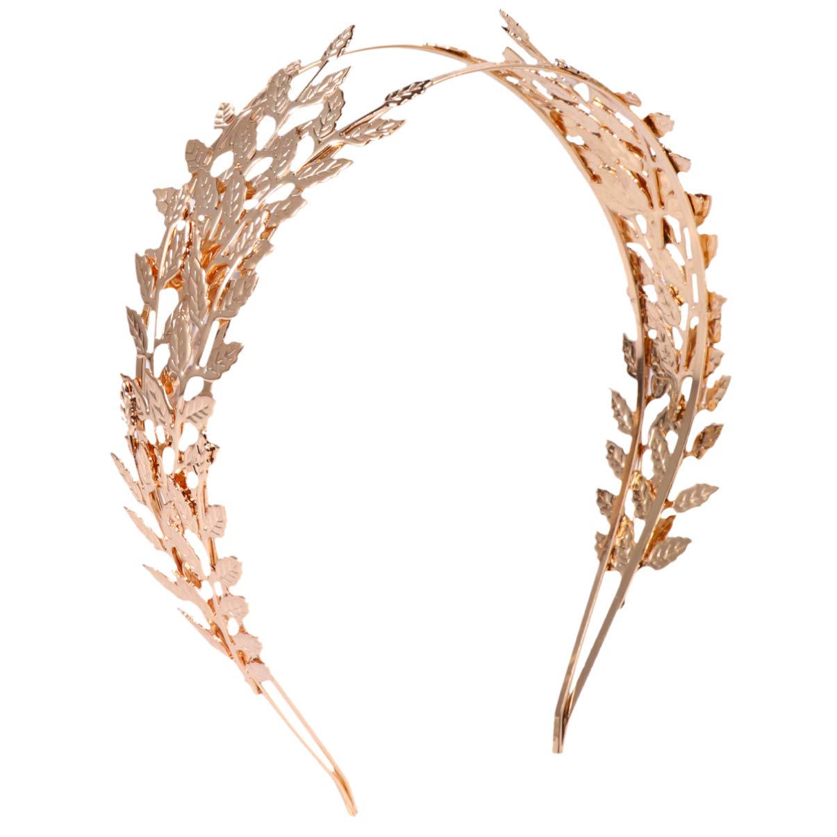 Lurrose Gold Leaves Crown Roman Laurel Grecian Goddess Headband Greek Roman Leaf Wedding Headpiece for Brides Girls Women (Golden)