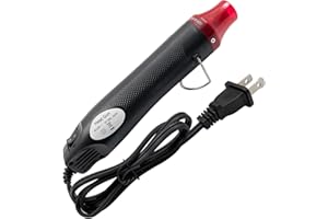 BJSSBJH Mini Heat Gun, Portable Hot Air Gun Tool for DIY Crafts Heat Shrink Gun for Epoxy Resin, Embossing, Shrinking Wrapping Drying Paint Removing Stickers (Black)