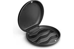 Annhua Orthodontic Retainer Case with Vent Holes, Night Guard Case Slim Mouth Guard Container Aligner Holder with Magnetic Cl