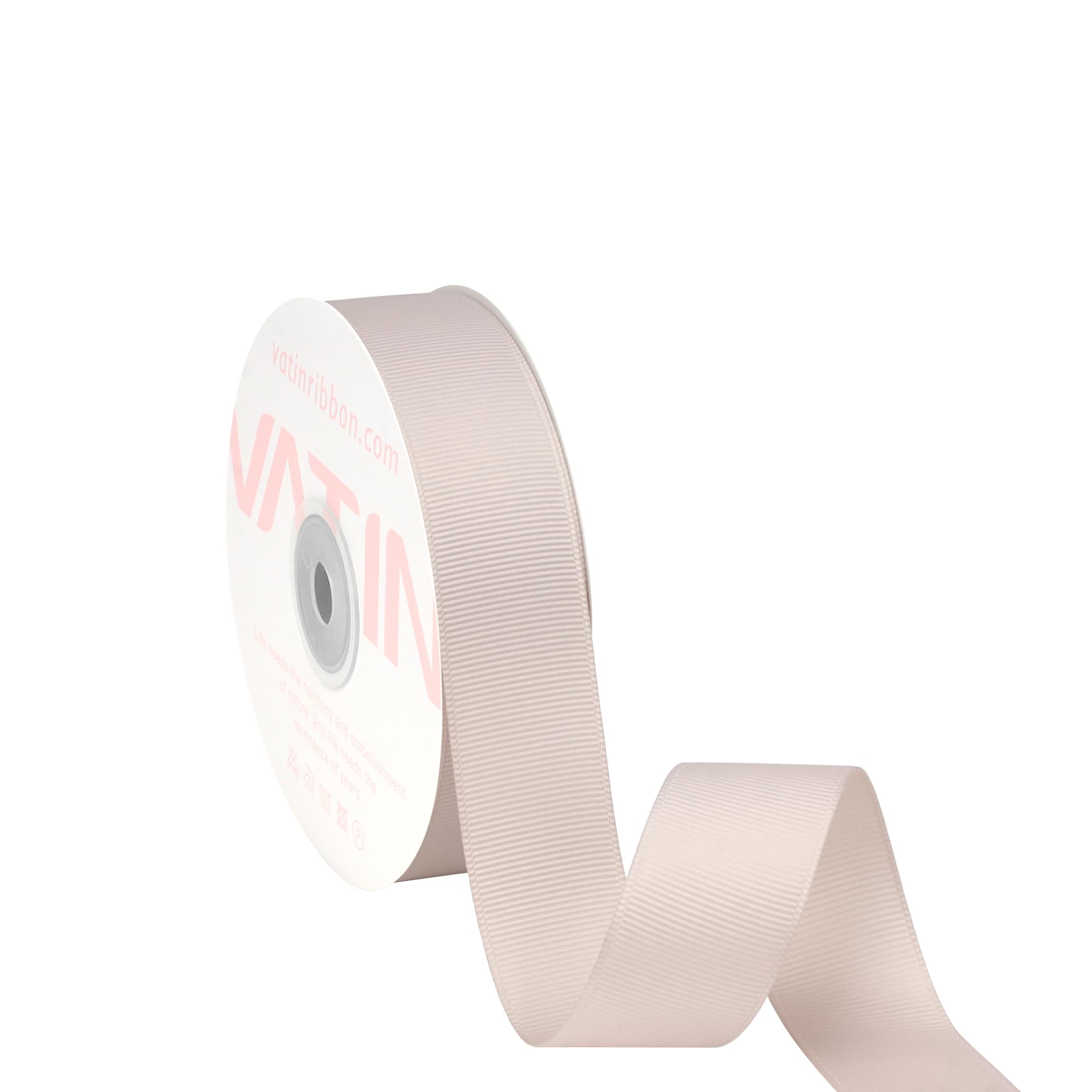 VATIN 25mm Grosgrain Ribbon, 45 Metre,23 Metre Each Roll Perfect for Wedding Decor, Wreath, Baby Shower,Gift Package Wrapping and Other Projects Vanilla