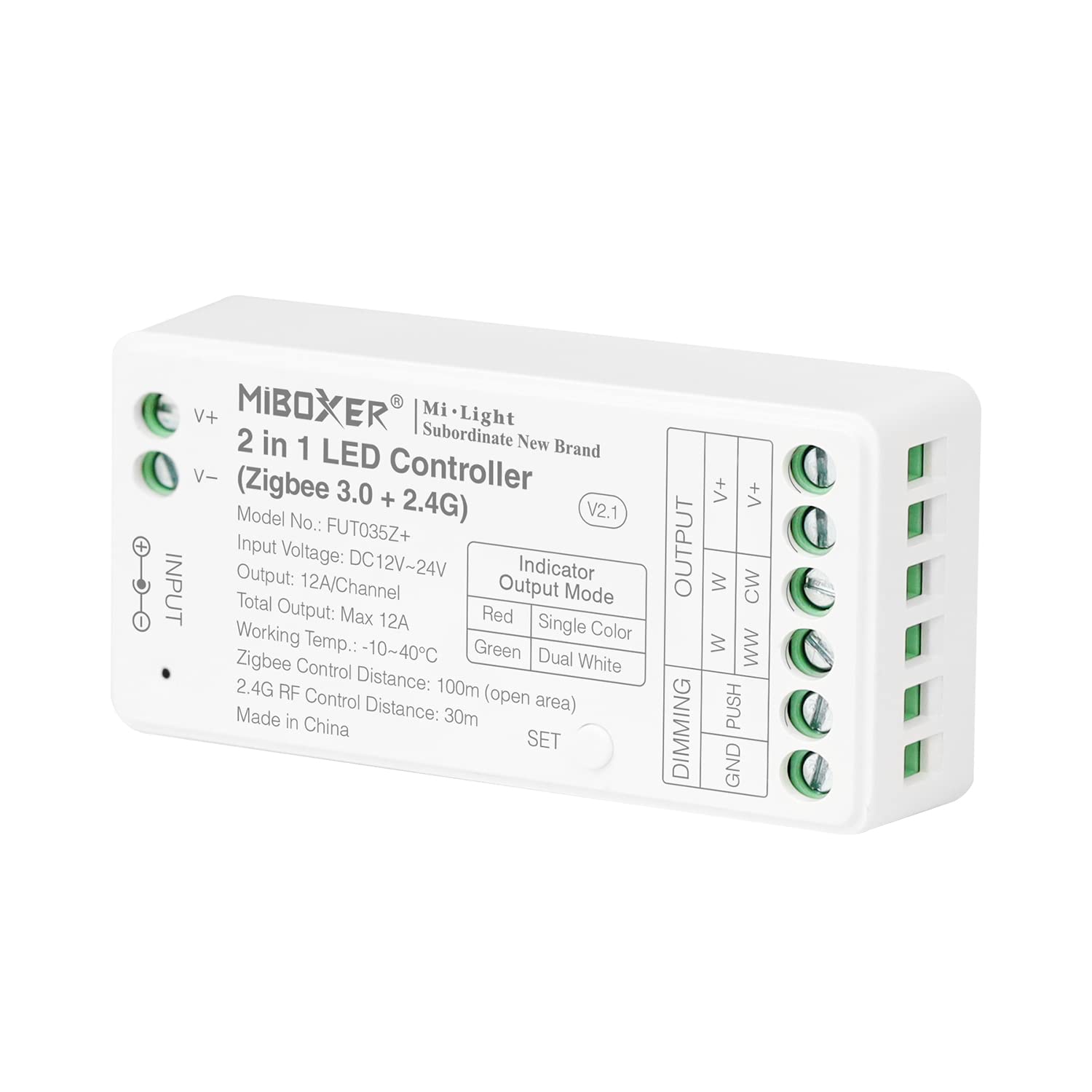 lighteu®, Milight Miboxer Zigbee3.0 and 2.4GHz 2 in 1 LED Strip Controller 12V/24V Compatible with Zigbee 2.4GHz Remote Control APP/Voice Control, FUT035Z+ — image 1