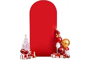 HEMMOTOP Red Arch Cover 7.2 ft (No Arch Stand), Spandex Wedding Balloon Stretchy Arch Backdrop for Photo, Party, Ceremony, Birthday, Baby Shower, Anniversary Decoration