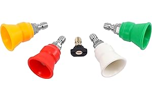 RIDGE WASHER Pressure Washer Nozzle Guard, Power Washer Nozzle Tips with Protector Holder, 5 Pressure Washing Tips with 1/4" Quick Connect, Orifice 3.5