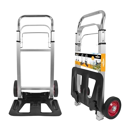 MILESTONE Unisex Heavy Duty Aluminium zusammenklappbar 70 kg max Kit Trolley, Silber, one Size