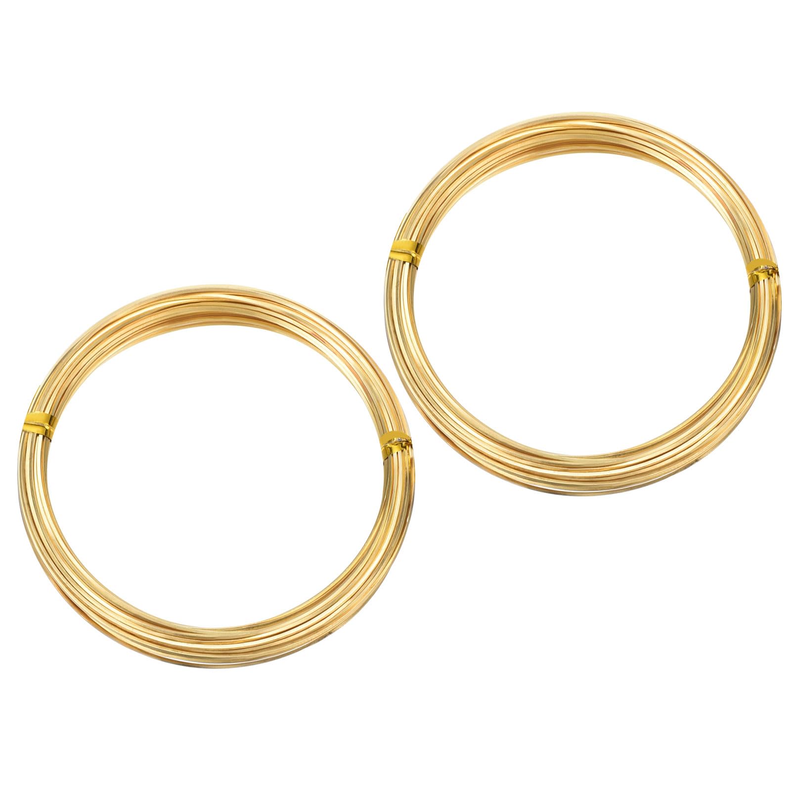 PATIKIL Soft Brass Wire, 2 Rolls 22Ga/0.6x0.6mm 6m/19.69ft Bendable Square Craft Wire for Jewelry DIY Making Earring Beading Wrapping, Brass